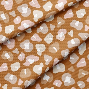Cheetah Leopard Printed Liverpool Bullet Textured Fabric by the yard 4 Way AA1507