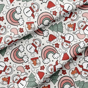 Christmas Printed Liverpool Bullet Textured Fabric by the yard 4Way Stretch Solid Strip Thick Knit Jersey Liverpool Fabric AA947