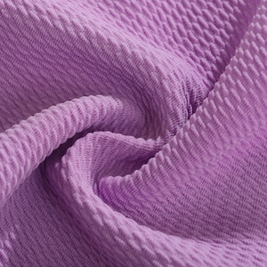 Lavender Liverpool Bullet Textured Fabric by the yard 4 Way Stretch Solid - Strip Half Yard Thick Knit Jersey Liverpool Fabric for Bows