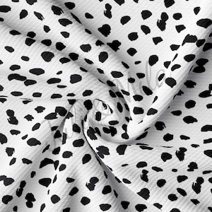 Dalmatian Printed Liverpool Bullet Textured Fabric by the yard 4Way Stretch Solid Strip Thick Knit Jersey Liverpool Fabric AA279