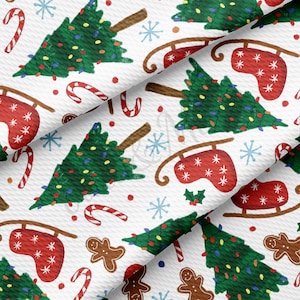Tissu texturé Liverpool Bullet imprimé Noël par mètre Tissu Liverpool en jersey épais à bandes unies, extensible dans 4 directions AA998