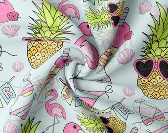 DBP-stof dubbel geborstelde polyester stof op maat gesneden DBP-jersey rekbare zachte polyester stretchstof DBP1473 Flamingo