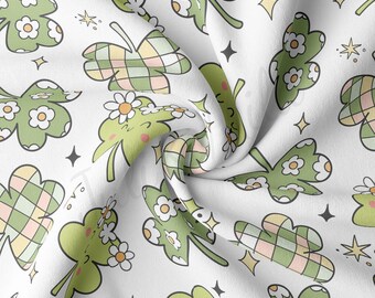 Tela DBP de poliéster doblemente cepillado, cortada a medida. Tela elástica de punto DBP para el Día de San Patricio, 1 yarda (DBP3118).