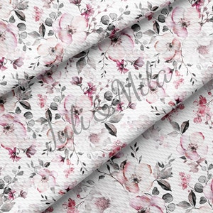 Printed Floral Liverpool Bullet Textured Fabric by the yard Way Stretch AA254