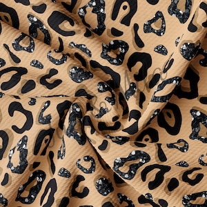 Cheetah Printed Liverpool Bullet Textured Fabric by the yard AA2675