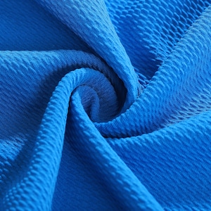 Sapphire  Liverpool Bullet Textured Fabric by the yard 4 Way Stretch Solid - Strip Half Yard Thick Knit Jersey Liverpool Fabric for Bows