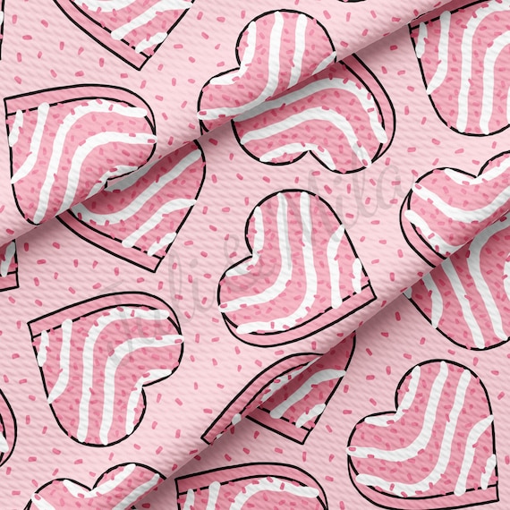 Valentine's Day Printed Liverpool Bullet Textured Fabric by the yard DBP Double Brush Polyester Rib Knit Jersey Liverpool Fabric AA1182