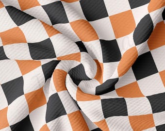 Halloween Fall Printed Liverpool Bullet Textured Fabric by the yard 4 Way Stretch Solid Strip Thick Knit Jersey Liverpool Fabric AA2833