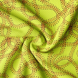Softball Printed Bullet Textured Fabric by the yard 4Way Stretch Solid Liverpool Fabric AA1486