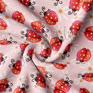 LadyBug Summer Printed Liverpool Bullet Textured Fabric by the yard 4Way Stretch Solid Strip Thick Knit Jersey Liverpool Fabric AA856