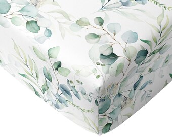 leafy green crib sheet