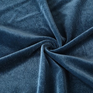 Storm Stretchy Velvet Fabric by The Yard Stretch Fabrics Polyester Spandex for Scrunchies Clothes Costumes Crafts Bows