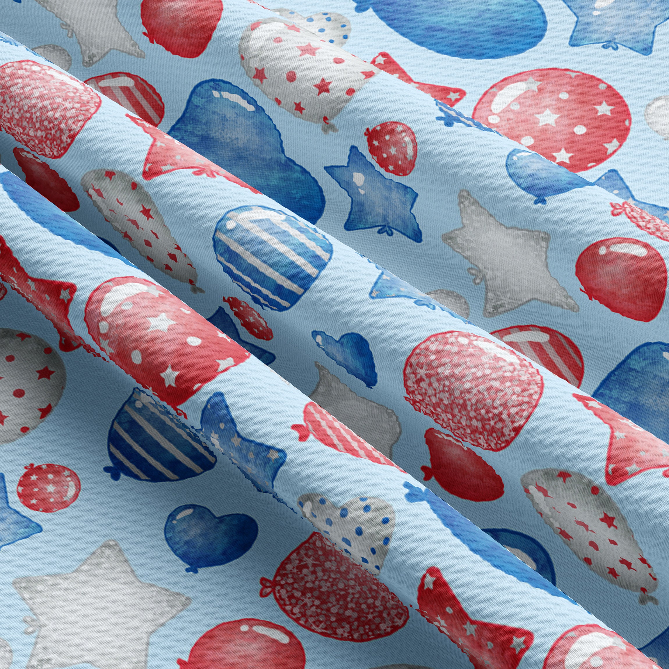 Patriotic 4th of July Printed Liverpool Bullet Textured Fabric Etsy