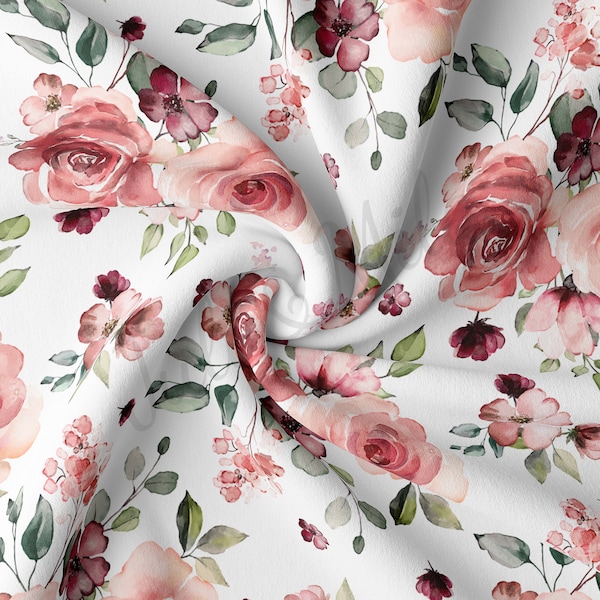 DBP Fabric Double Brushed Polyester Fabric by the Yard DBP Jersey Stretchy Soft Polyester Stretch Fabric DBP1529 Floral