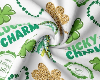 Tela DBP de poliéster doblemente cepillado, cortada a medida. Tela elástica de punto DBP para el Día de San Patricio, 1 yarda (DBP3111).