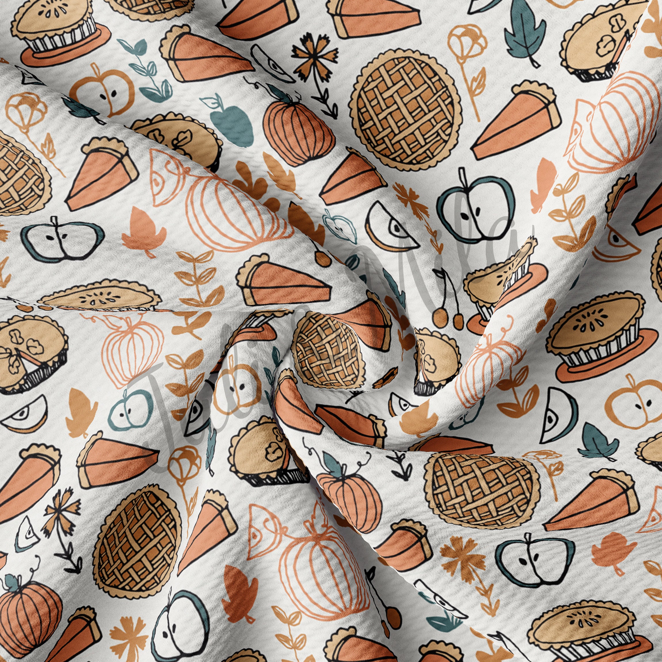 Thanksgiving Fall Printed Liverpool Bullet Textured Fabric by the yar…