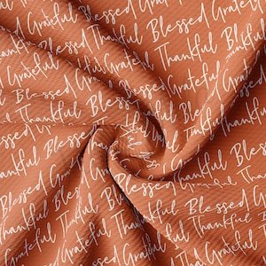 Pumpkin Fall Printed  Liverpool Bullet Textured Fabric by the yard 4Way Stretch Solid Strip Thick Knit Jersey Liverpool Fabric AA591