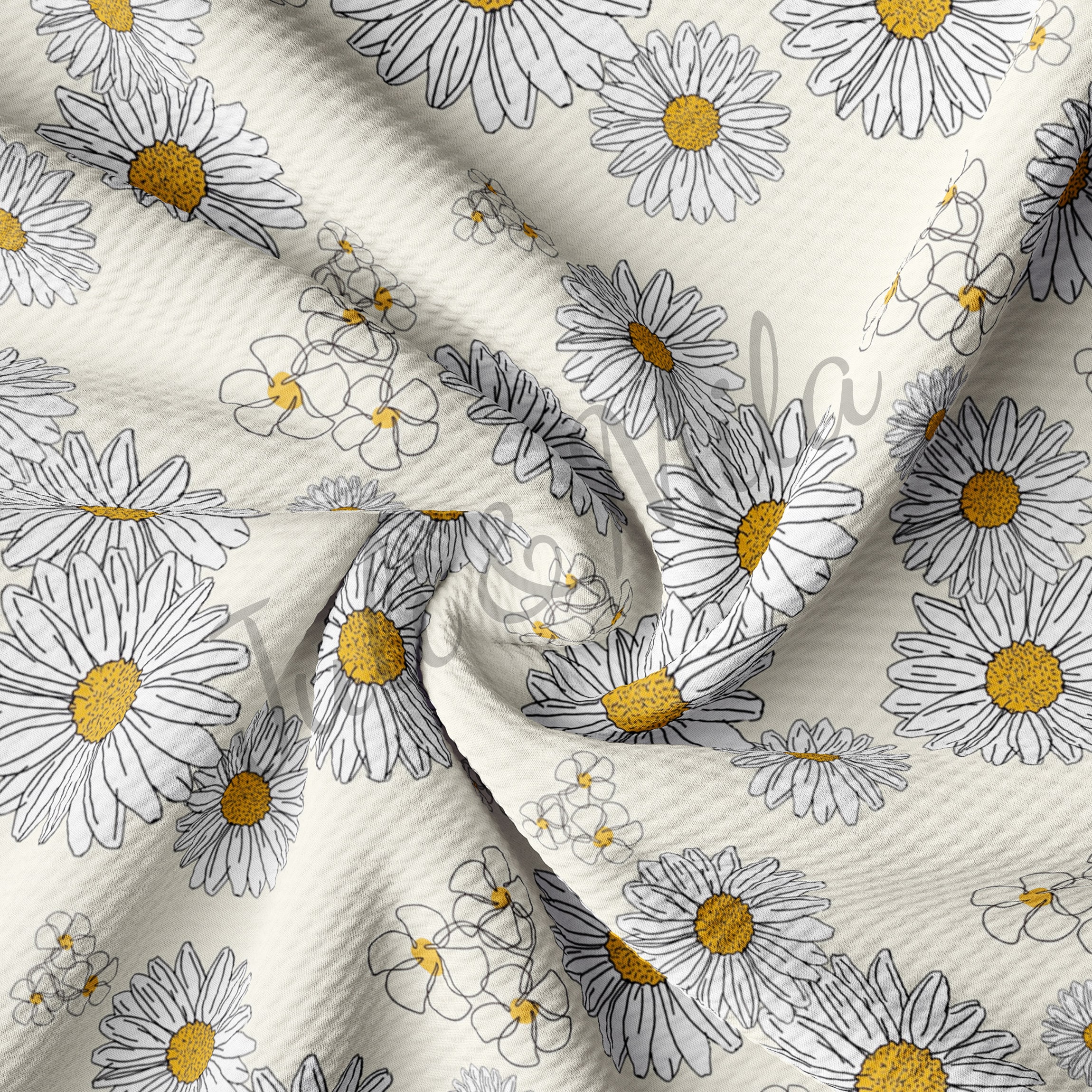 Floral Printed Liverpool Bullet Textured Fabric by the yard 4 Way Str…