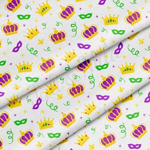 100% Cotton Fabric By the Yard Printed in USA Cotton Sateen -  Cotton CTN2347 Mardi Gras