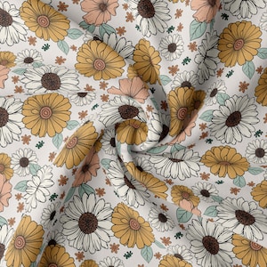 DBP Fabric Doppelt Gebürsteter Polyester Stoff Schüttgut DBP Jersey Dehnbarer Weicher Polyester Stretch Stoff DBP1858 floral