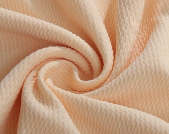 Cream Liverpool Bullet Textured Fabric op maat gesneden 4 Way Stretch Solid - Strip Half Yard dik gebreide Jersey Liverpool-stof voor strikken