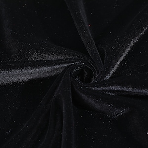 Black Stretchy Velvet Fabric by The Yard Stretch Fabrics Polyester Spandex for Scrunchies Clothes Costumes Crafts Bows