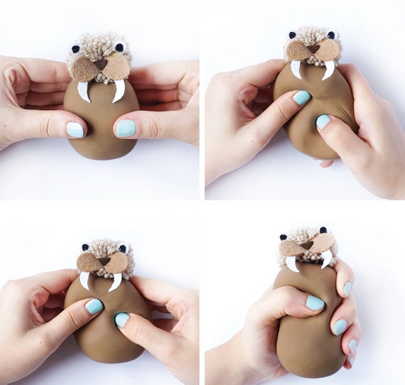 Walrus Stress Ball Zoo Animal Sea Animal North Pole Montessori Decor Gift for Kids Easter Gift Stuffed Animal Stress Toy Etsy