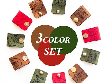 Etiquetas personalizadas para artículos hechos a mano: conjunto de 3 colores, etiquetas para tejer