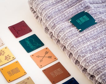 Personalized Vegan Leather Sewing Tags: Handmade Knitting Labels