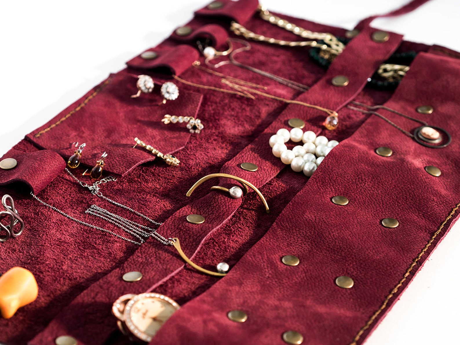 Travel Jewelry Organizer Personalized Jewelry Pouch Necklace Etsy