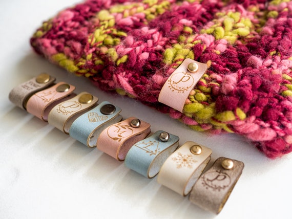 Personalized Small Labels With Flat or Ball Rivet Knitted - Etsy