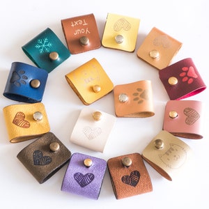Aangepaste labels met metalen klinknagel, labels breien beanie, gepersonaliseerde leren labels, gehaakte labels, leren label voor gebreide items, handgemaakte label