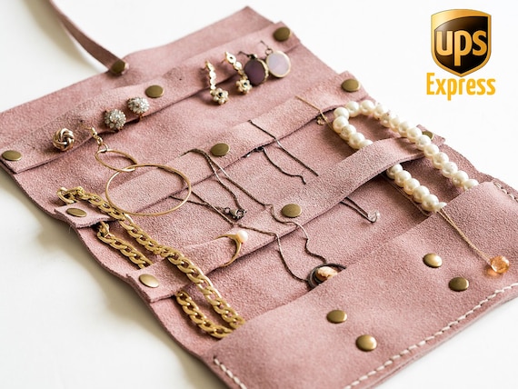 Jewelry Organizer, Suede Jewelry Pouch, Drawstring Bag, Jewellery