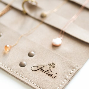 Travel Jewelry Organizer, Personalized Jewelry Pouch, Necklace Earring Case, Jewelry Roll Bag, Bridesmaid Gifts for Her, Customized Gift