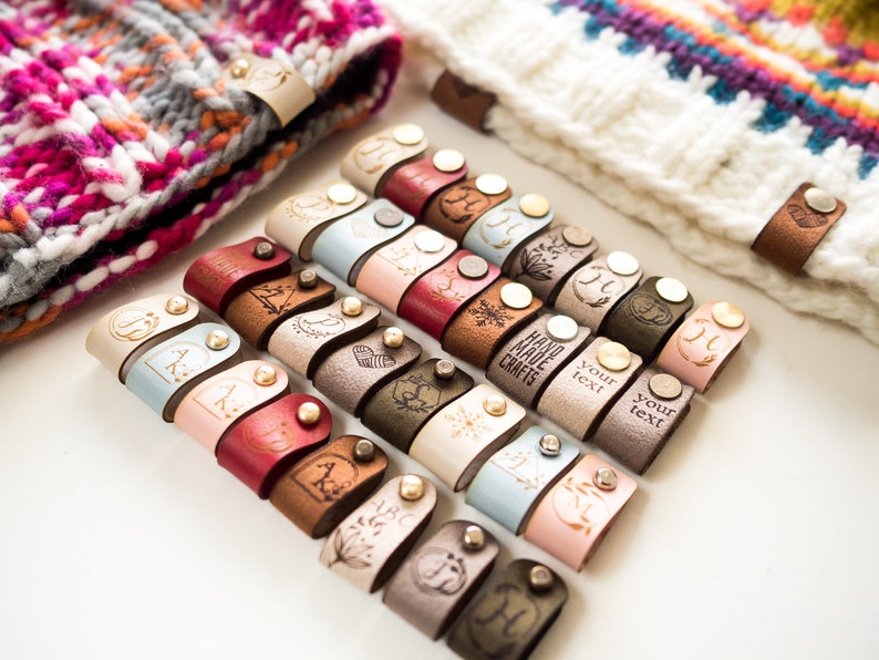50 Pieces Set Beanie Tags With Flat Rivets Personalized Etsy