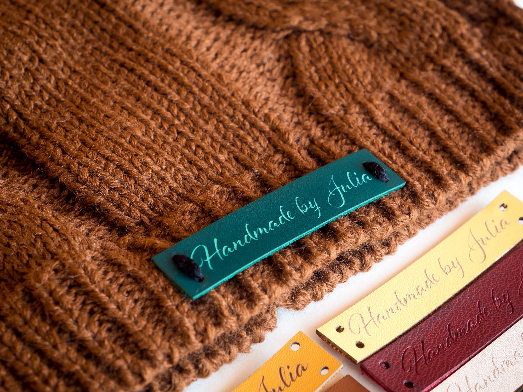  Vegan Handmade Screw-On Tags, Personalized Faux Leather  Branding Labels for HandKnit Items with Rivets, Customized Small Suede Tags,  Handmade Tags for Beanie Tags, Clothing, Crochet, Logo,Text Print : Handmade  Products