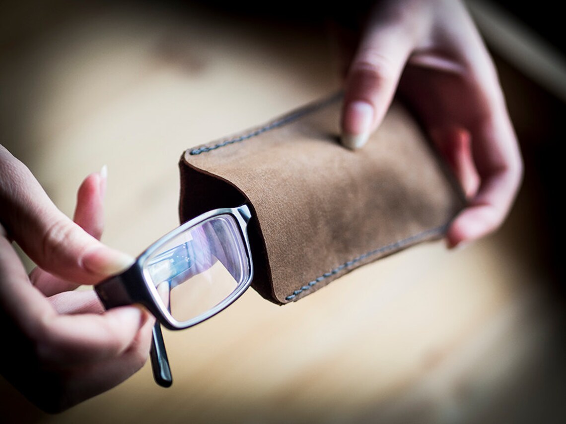 Personalized Leather Glasses Case Eyeglass Case Leather Etsy