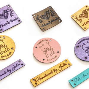 Custom Vegan Leather Sewing Labels: Handmade Item Tags