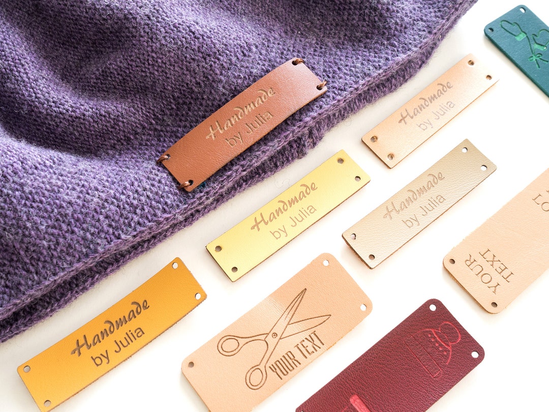 Sewing Name Tags for Handmade Items, Custom Labels, Personalized Leather Labels for Handmade