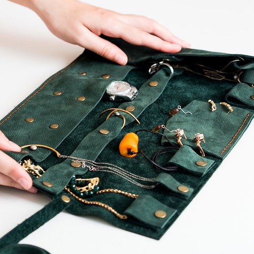 Travel Jewelry Organizer Custom Jewellery Case Leather Etsy