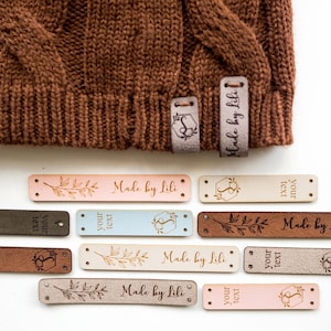 Etichetta in pelle per articoli lavorati a maglia, etichette sottili da cucire, etichette per berretti lavorati a maglia, etichette in pelle personalizzate, etichette all'uncinetto, etichette per articoli fatti a mano