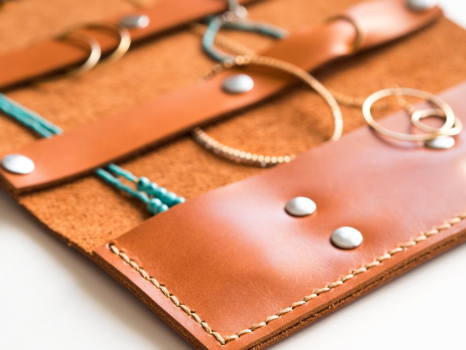 Travel Jewelry Organizer Personalized Leather Jewelry Roll Etsy