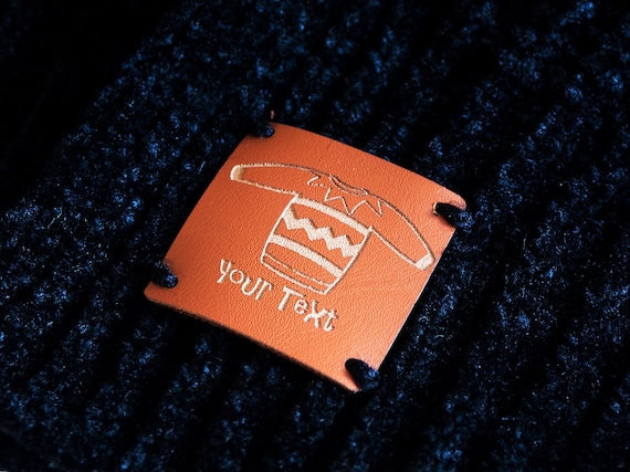 Personalized Custom Leather Labels for Handmade Knitting Items