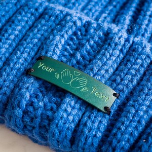 Personalized Knitting Tags for Handmade Items, Custom Sewing Tags, Vegan Leather Tags, PVC leather Labels, Faux Leather Logo Tags, PVC Tags