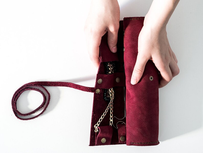 Travel Jewelry Organizer Personalized Jewelry Pouch Necklace Etsy