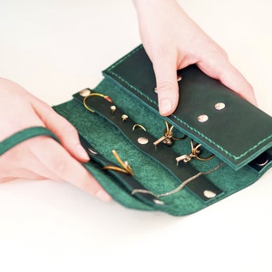 Sieraden Travel Organizer, aangepaste sieraden roll reiskoffer, lederen ketting, oorbel houder, reliëf sieraden pouch tas, cadeau voor vrouwen