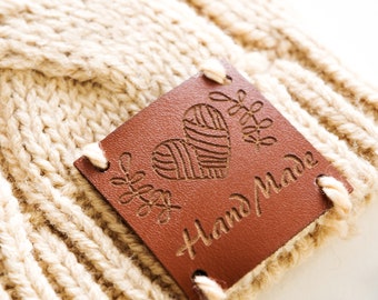 Custom Vegan Leather Sewing Labels: Personalized Tags for Knitted Items