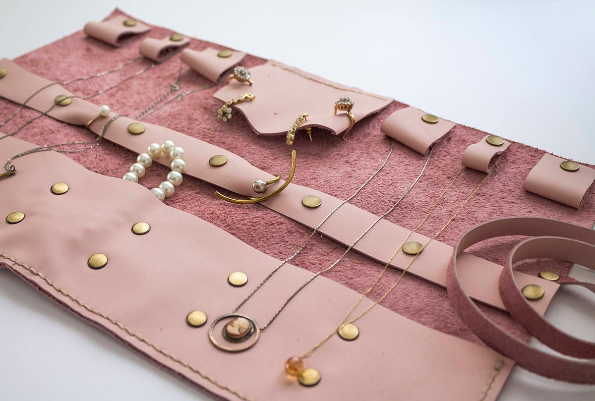 Jewelry Organizer Personalized Jewelry Jewelry leather roll Etsy