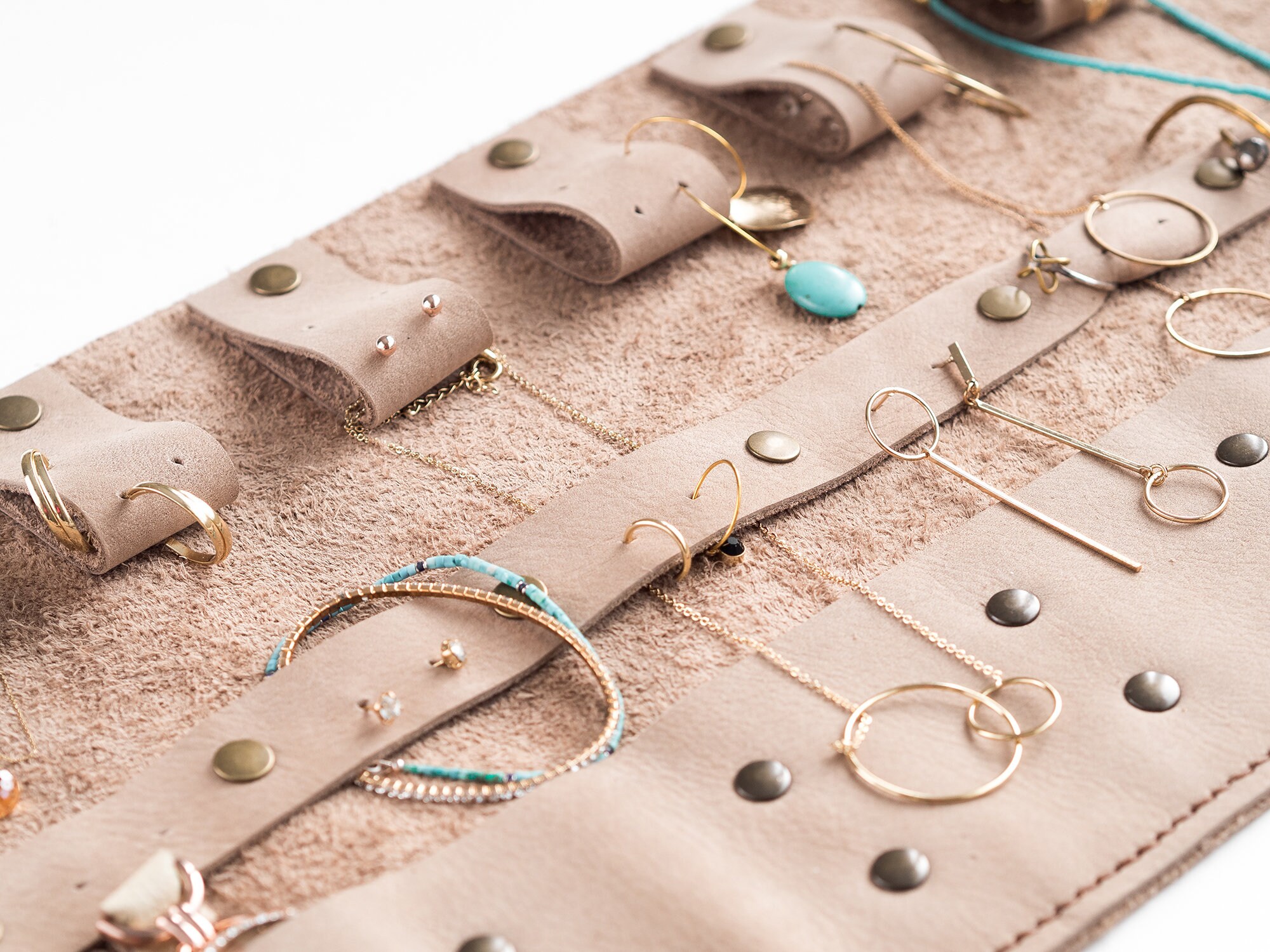 Leather Jewelry Travel Organizer Jewellery Roll Necklace Etsy Australia