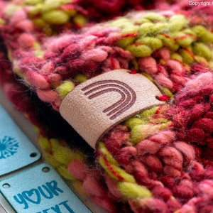 Custom labels with Logo, Custom Crochet labels, Beanies name labels, Knitting project labels, Personalized Yarn Labels, Knitting care labels